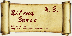 Milena Burić vizit kartica
